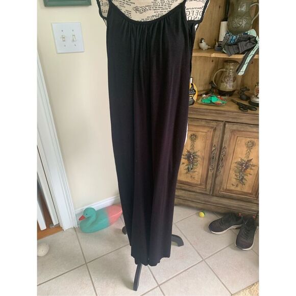 ANTISTAR Black Flowy Jumper with Spaghetti Straps - Picture 3 of 6